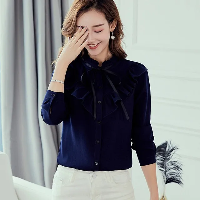 VenusFox Korean Ruffles Elegant Shirt
