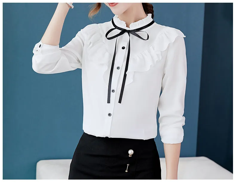 VenusFox Korean Ruffles Elegant Shirt