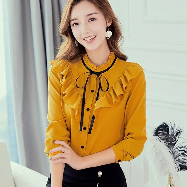 VenusFox Korean Ruffles Elegant Shirt