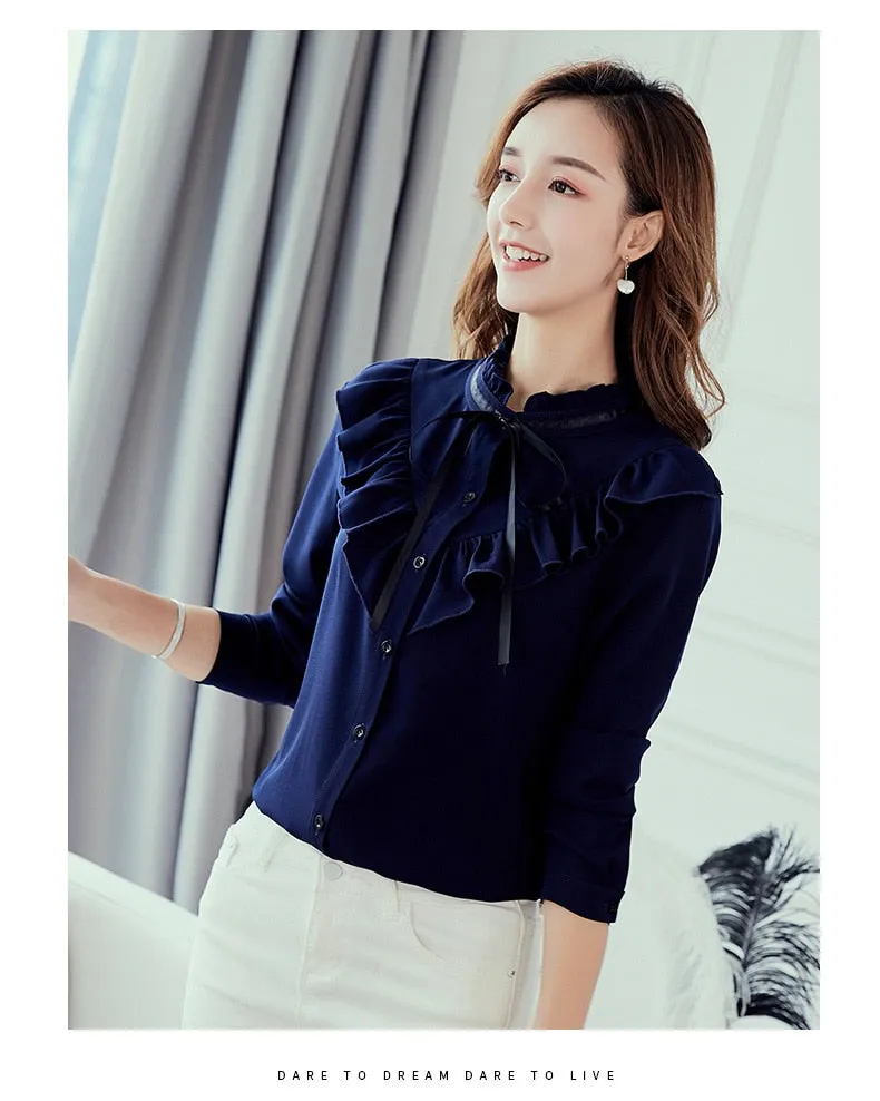 VenusFox Korean Ruffles Elegant Shirt