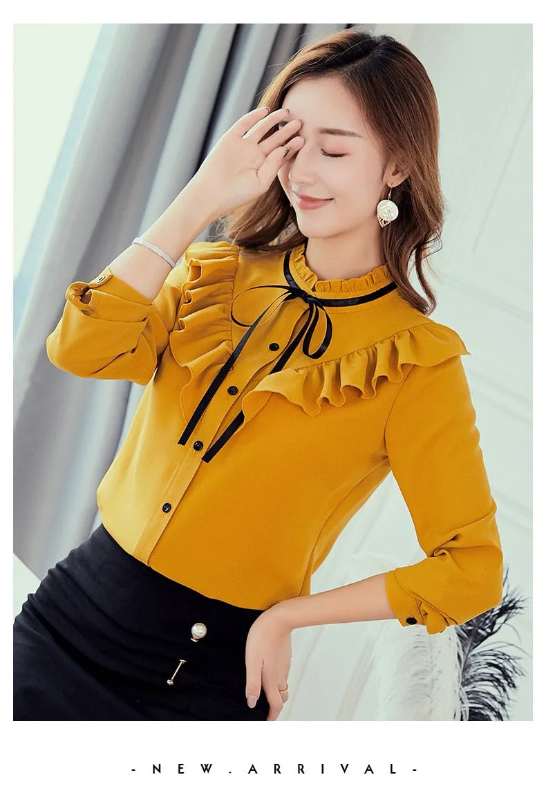 VenusFox Korean Ruffles Elegant Shirt