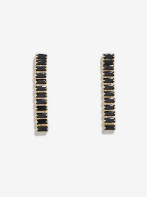Westside Accessories Black Stone Line Earrings