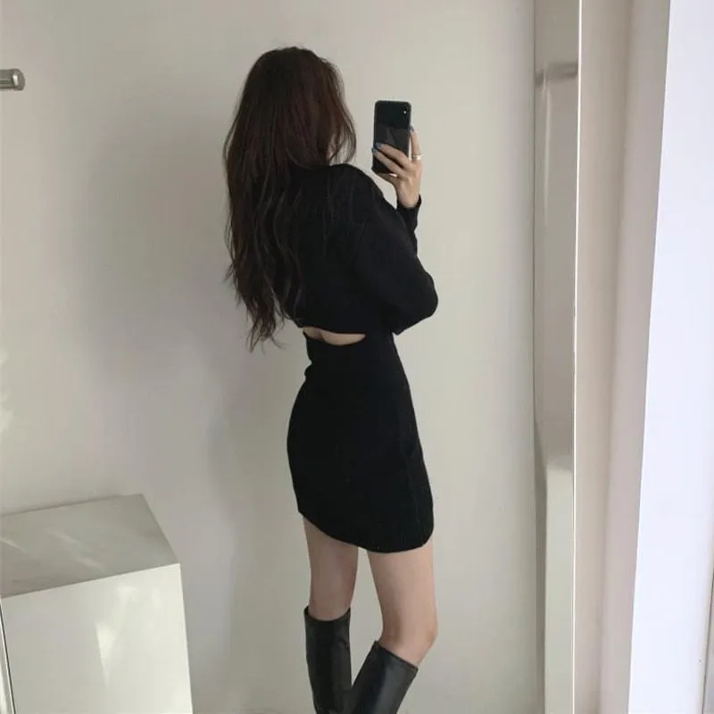 Winter Fashion Female Slim Long Sleeve Elegant Mother O-Neck Dress