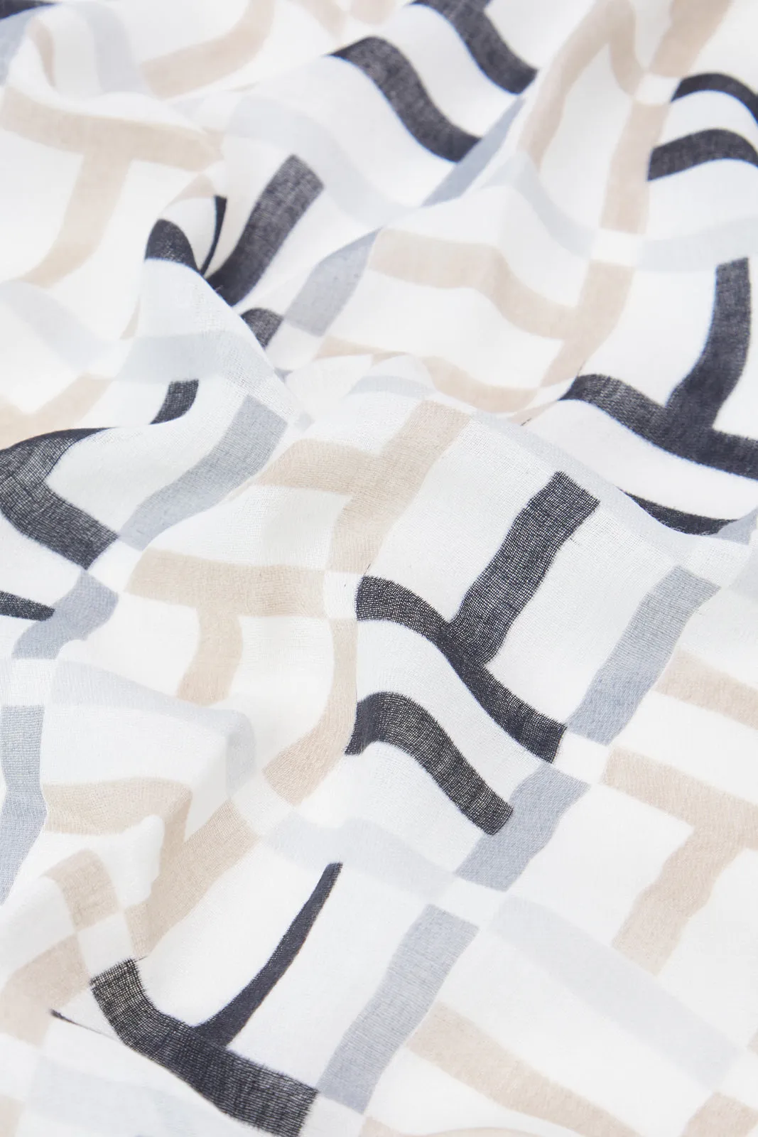 Women White Printed Scarf