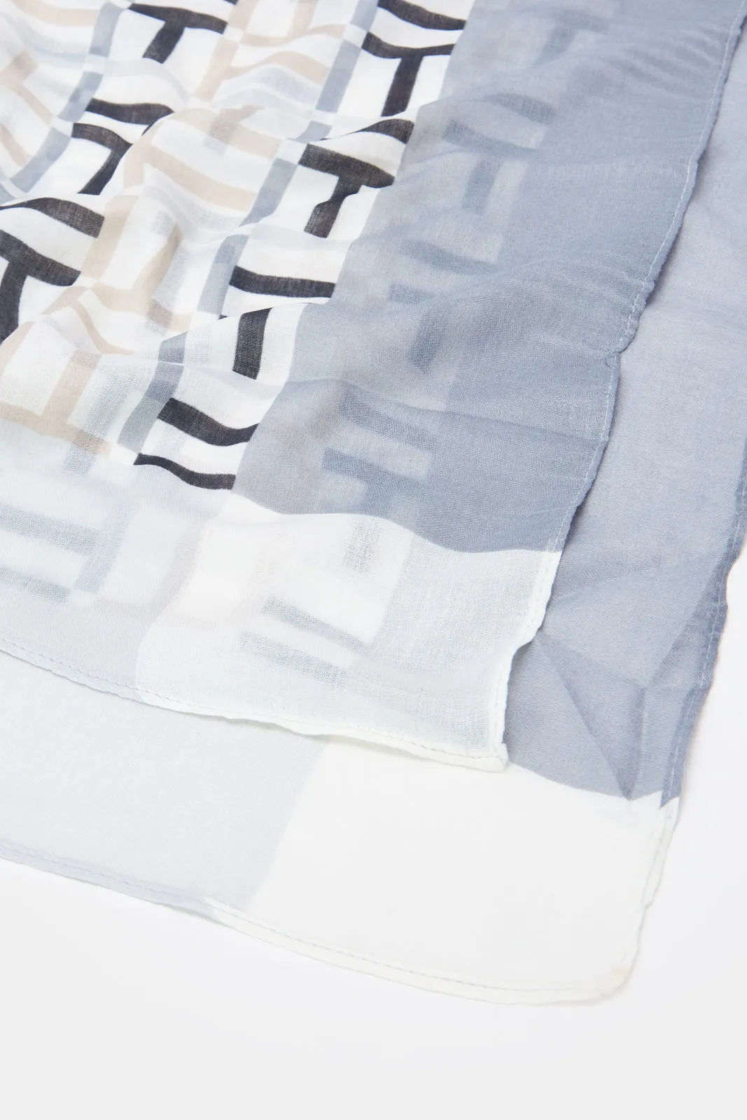 Women White Printed Scarf