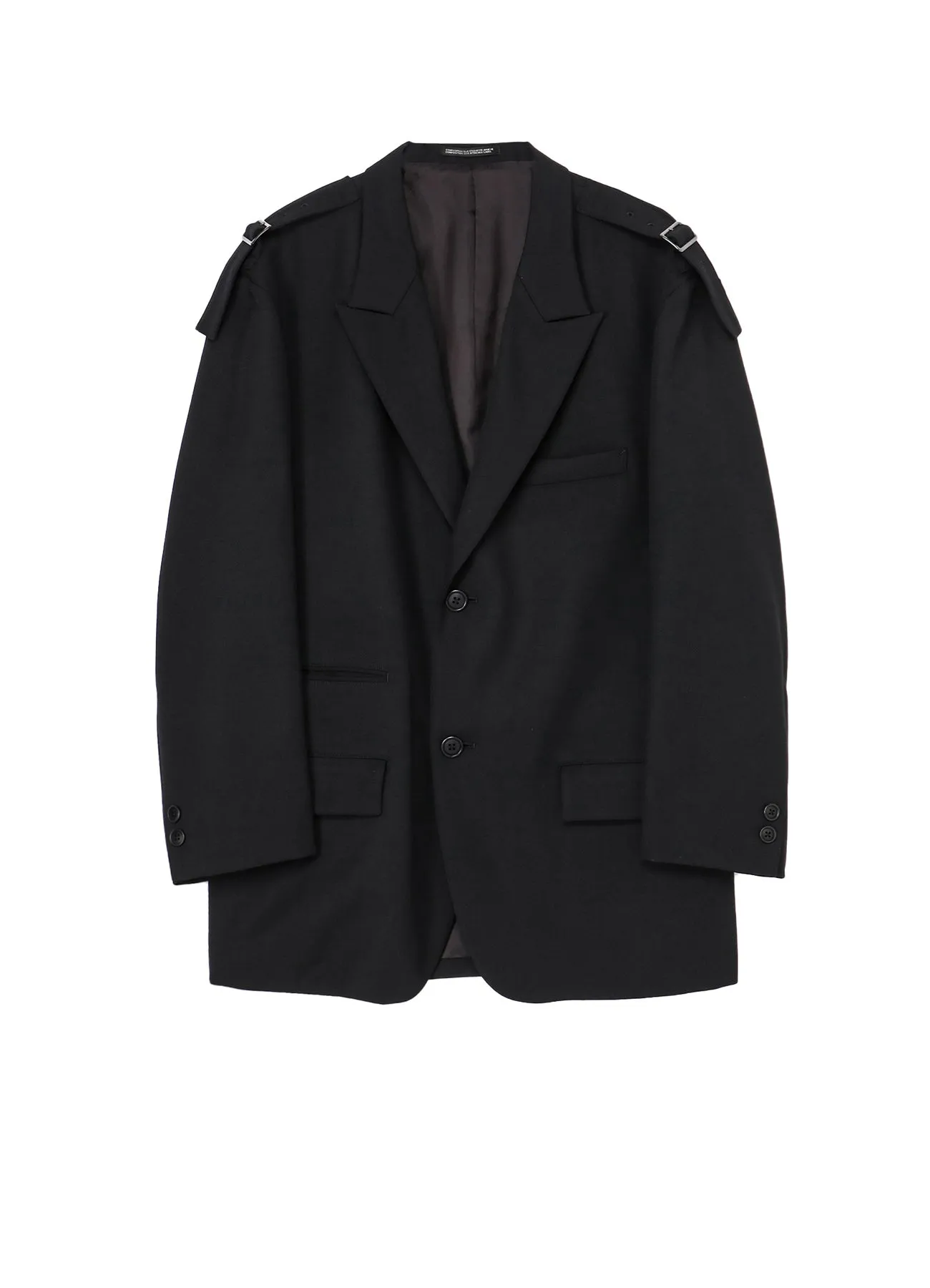 WOOL GABARDINE 2BS JACKET WITH SHOULDER ADJUSTER